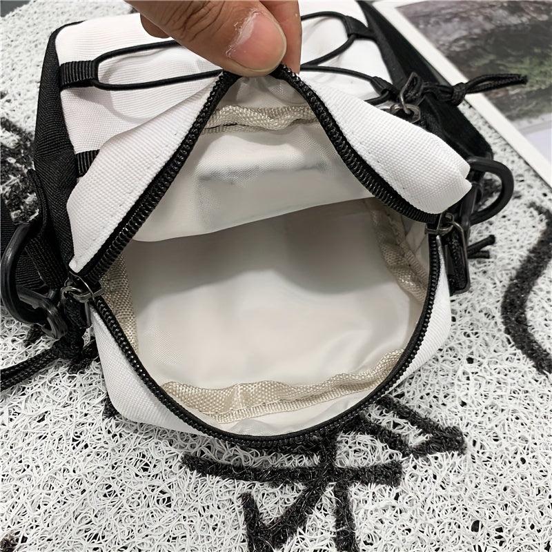 Men's Retro Drawstring Letter Crossbody Bag Couple Mobile Phone Bag