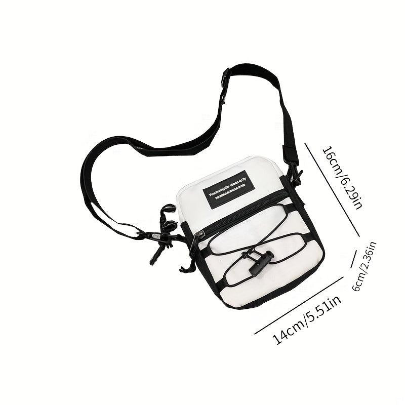 Men's Retro Drawstring Letter Crossbody Bag Couple Mobile Phone Bag