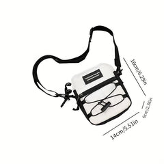 Men's Retro Drawstring Letter Crossbody Bag Couple Mobile Phone Bag