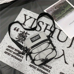 Men's Retro Drawstring Letter Crossbody Bag Couple Mobile Phone Bag