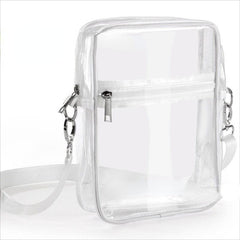 Transparent PVC Diagonal Shoulder Bag Waterproof Beach Coin Storage
