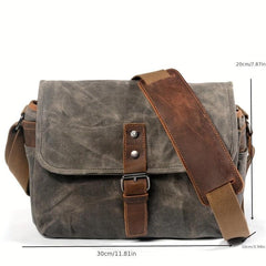Outdoor Canvas Crossbody Bag Vintage Student Commuter Messenger Sling Bag