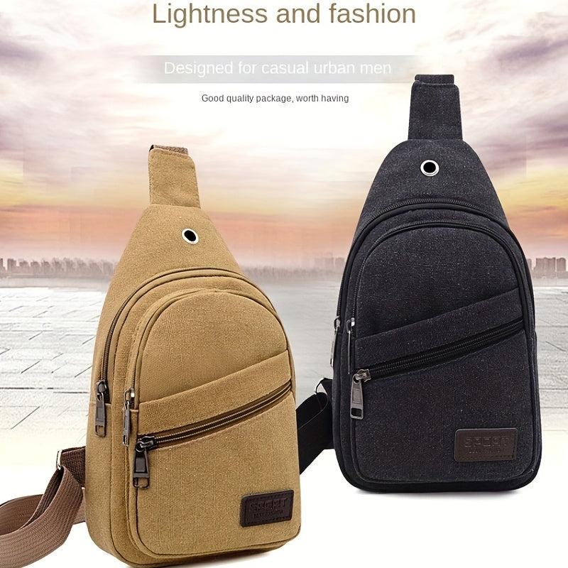 Men's Chest Bag Casual Phone Bag Crossbody Bag Multifunctional Shoulder Bag