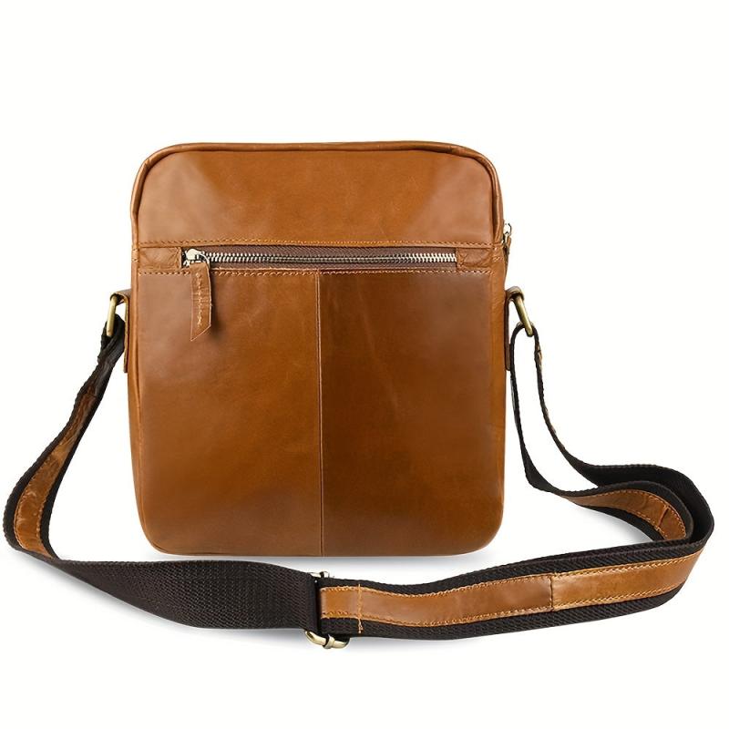Men's Leather Crossbody Bag Top Layer Cowhide Business Messenger Bag
