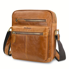 Men's Leather Crossbody Bag Top Layer Cowhide Business Messenger Bag