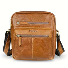 Men's Leather Crossbody Bag Top Layer Cowhide Business Messenger Bag