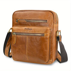 Men's Leather Crossbody Bag Top Layer Cowhide Business Messenger Bag