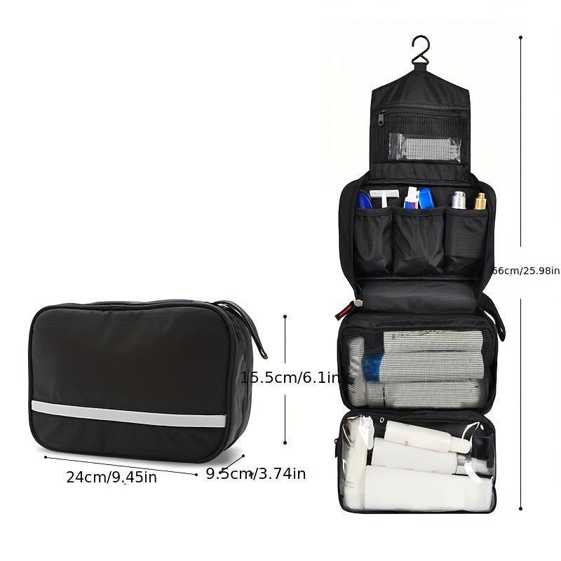 Portable 3-in-1 Hanging Toiletry Bag Dry/Wet Separation Travel Storage