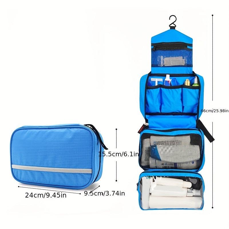 Portable 3-in-1 Hanging Toiletry Bag Dry/Wet Separation Travel Storage