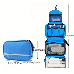 Portable 3-in-1 Hanging Toiletry Bag Dry/Wet Separation Travel Storage