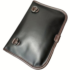 Men's Solid Leather Crossbody Chest Bag for Outdoor Sports