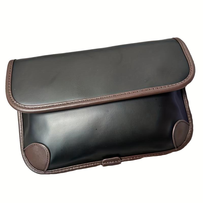Men's Solid Leather Crossbody Chest Bag for Outdoor Sports