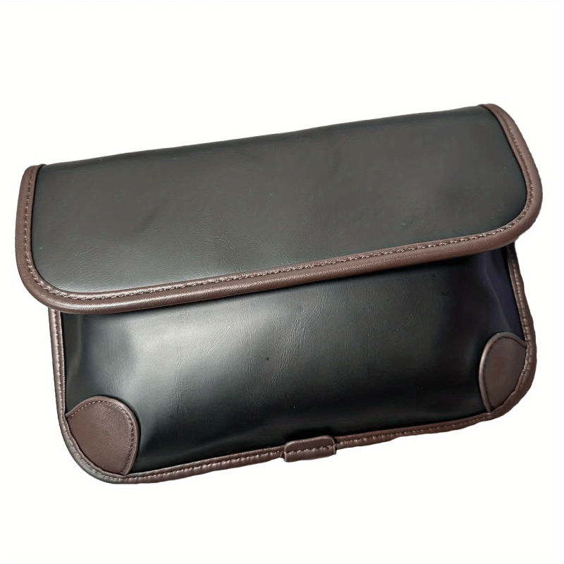 Men's Solid Leather Crossbody Chest Bag for Outdoor Sports