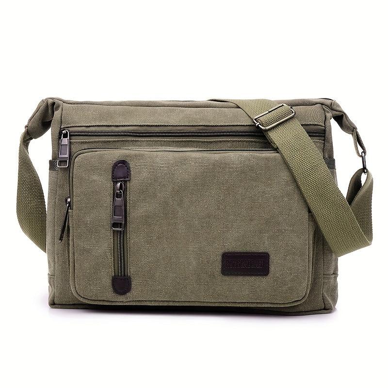 Men's Canvas Crossbody Bag for Work Travel