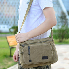 Men's Canvas Crossbody Bag for Work Travel