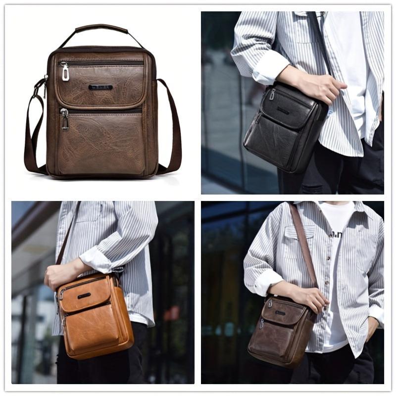 Men's Large Capacity Messenger Bag Vintage Shoulder Bag Business Crossbody Bags