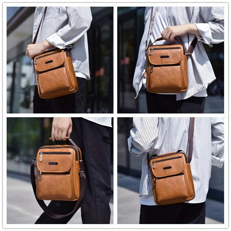 Men's Large Capacity Messenger Bag Vintage Shoulder Bag Business Crossbody Bags