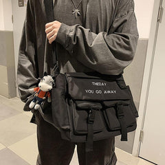 Men's Shoulder Crossbody Bag Street Hip Hop Casual Messenger Bag