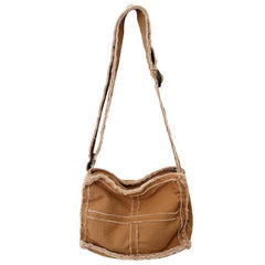 Canvas Crossbody Bag Vintage Cross Pattern Shoulder Bag