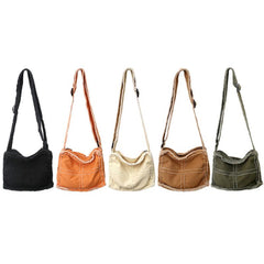 Canvas Crossbody Bag Vintage Cross Pattern Shoulder Bag