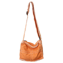 Canvas Crossbody Bag Vintage Cross Pattern Shoulder Bag