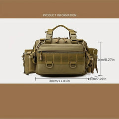 Large Capacity Fishing Waist Bag Camo Crossbody Mountaineering Bag
