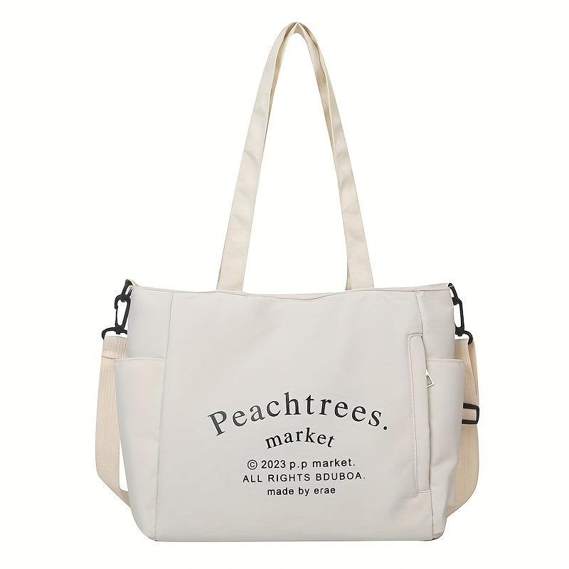 1PC Letter Printed Handbag Crossbody Bag Preppy Versatile Solid Students Bag