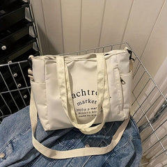 1PC Letter Printed Handbag Crossbody Bag Preppy Versatile Solid Students Bag