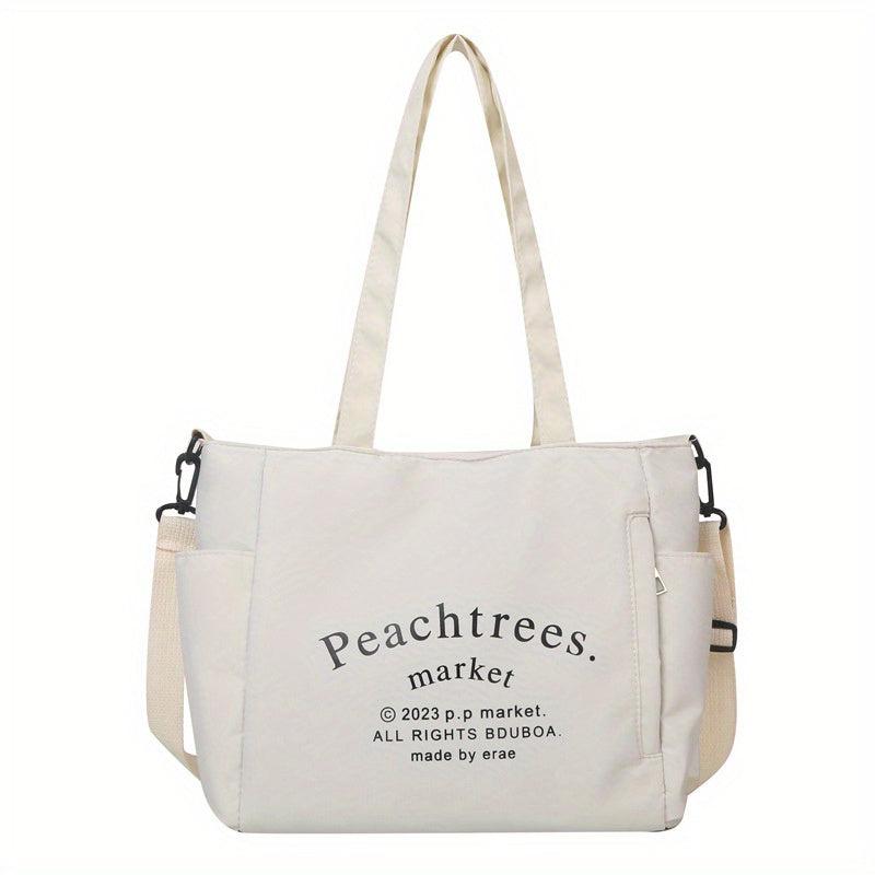 1PC Letter Printed Handbag Crossbody Bag Preppy Versatile Solid Students Bag