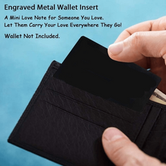 Engraved Aunt Niece Metal Wallet Card Insert Gift