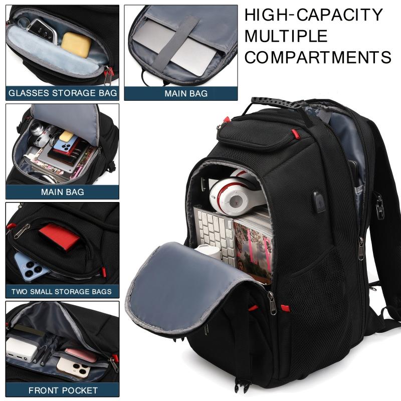 Waterproof Travel Laptop Backpack with USB Charging Port