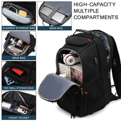 Waterproof Travel Laptop Backpack with USB Charging Port
