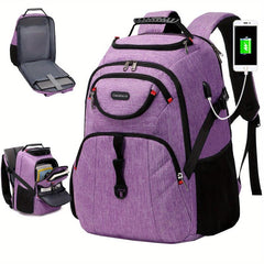 Waterproof Travel Laptop Backpack with USB Charging Port