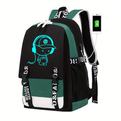 Kids Luminous Backpack with USB Charging - Lightweight School Bag
