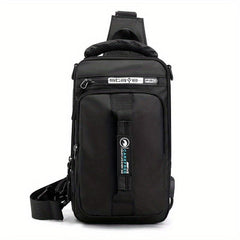 Men's Casual Chest Bag USB Charging Port Shoulder Bag