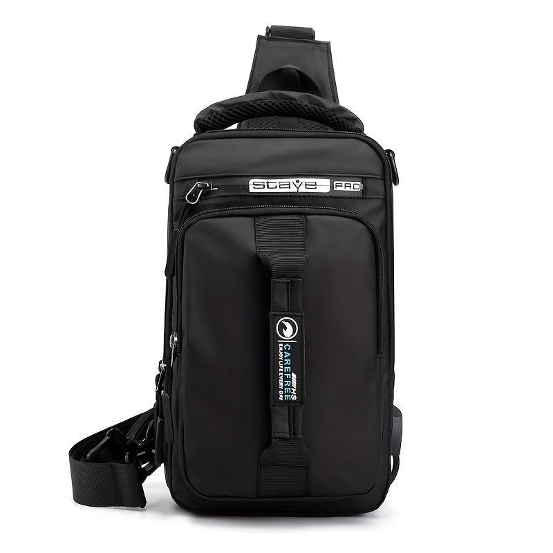 Men's Casual Chest Bag USB Charging Port Shoulder Bag