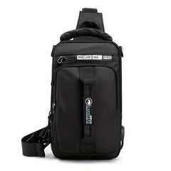 Men's Casual Chest Bag USB Charging Port Shoulder Bag