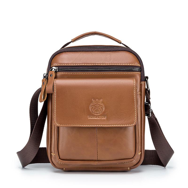 SCHLATUM Men's Cowhide Leather Shoulder Bag Crossbody Bag