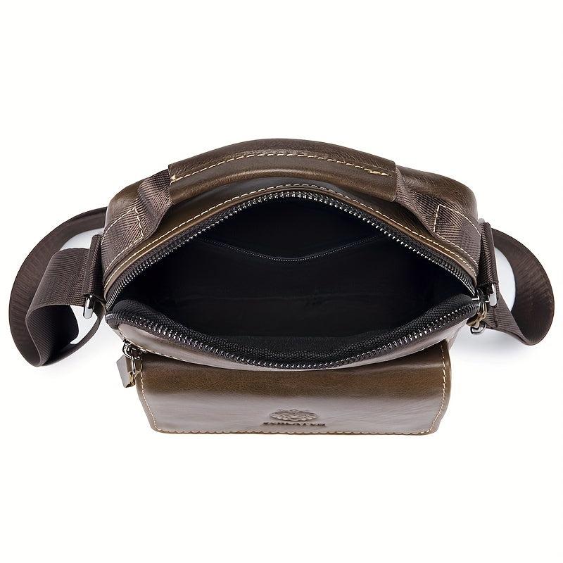 SCHLATUM Men's Cowhide Leather Shoulder Bag Crossbody Bag