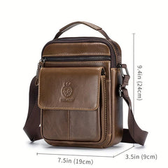 SCHLATUM Men's Cowhide Leather Shoulder Bag Crossbody Bag