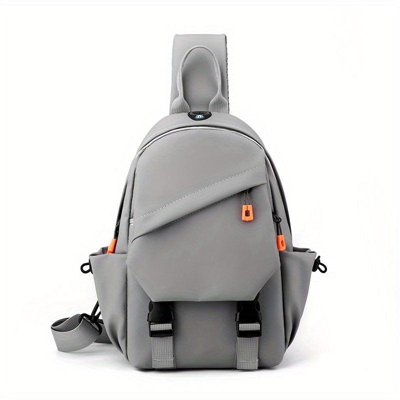 Men's Waterproof Chest Bag with Earphone Hole Multifunctional Travel Bag