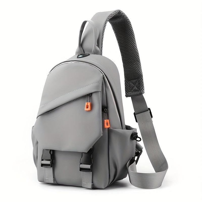 Men's Waterproof Chest Bag with Earphone Hole Multifunctional Travel Bag