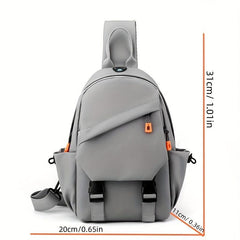 Men's Waterproof Chest Bag with Earphone Hole Multifunctional Travel Bag