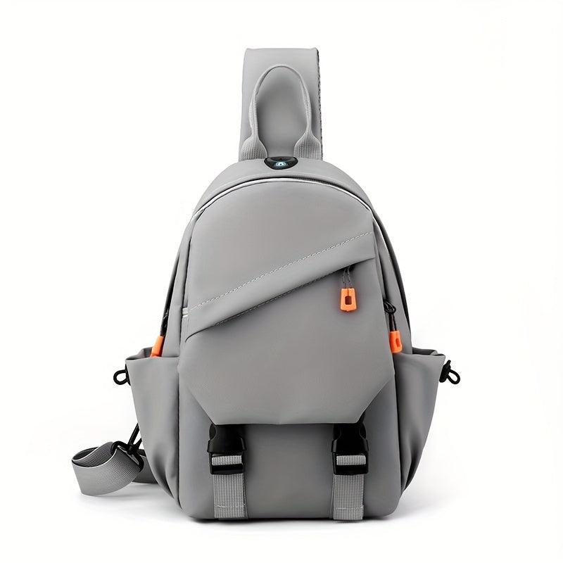 Men's Waterproof Chest Bag with Earphone Hole Multifunctional Travel Bag