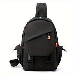 Men's Waterproof Chest Bag with Earphone Hole Multifunctional Travel Bag