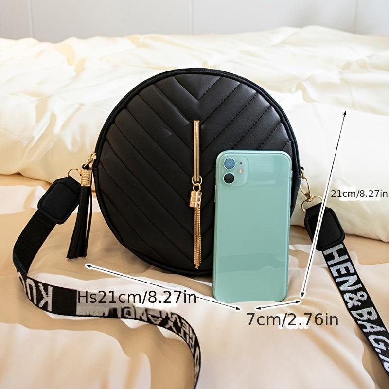 Small Crossbody Bag Tassel Quilted Coin Purse for Daily Travel Campus Office