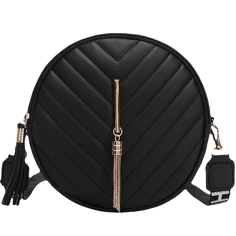 Small Crossbody Bag Tassel Quilted Coin Purse for Daily Travel Campus Office