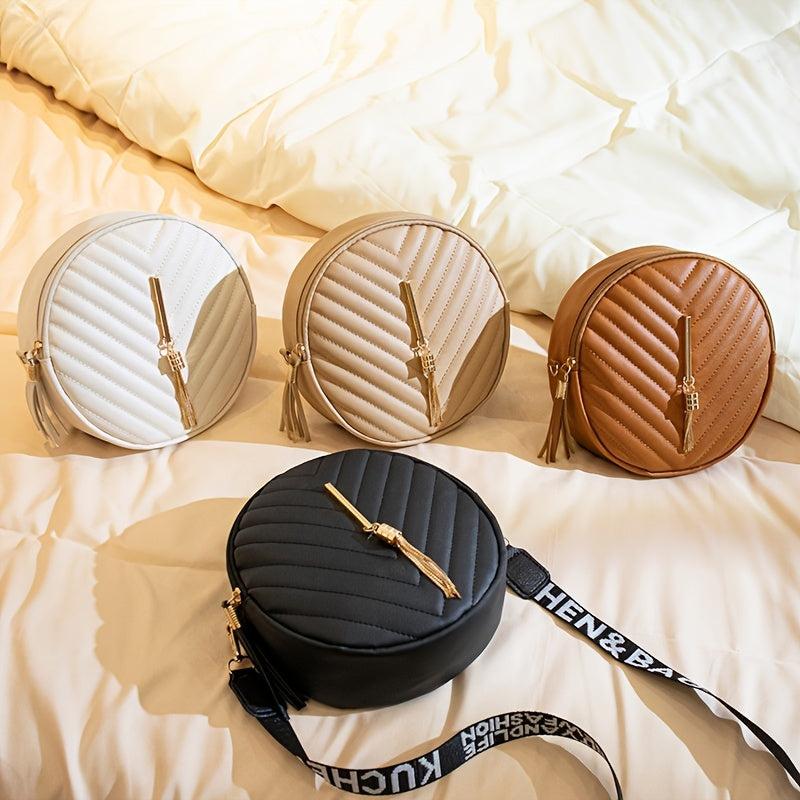 Small Crossbody Bag Tassel Quilted Coin Purse for Daily Travel Campus Office