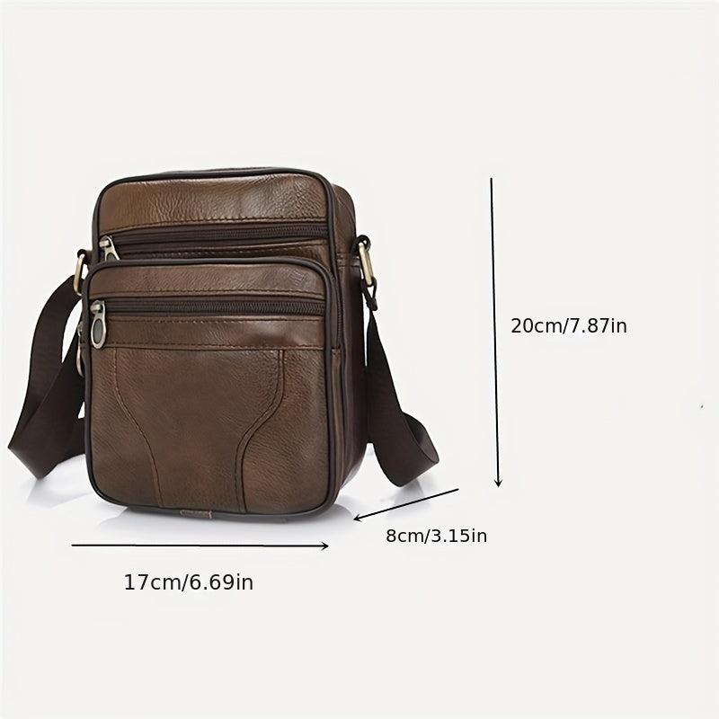 Men's Vertical Crossbody Chest Bag PU Leather Sling Bag