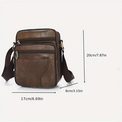 Men's Vertical Crossbody Chest Bag PU Leather Sling Bag